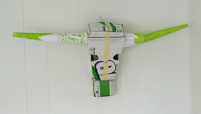 Cardboard and paper skull