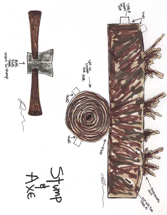 Stump and Axe drawing
