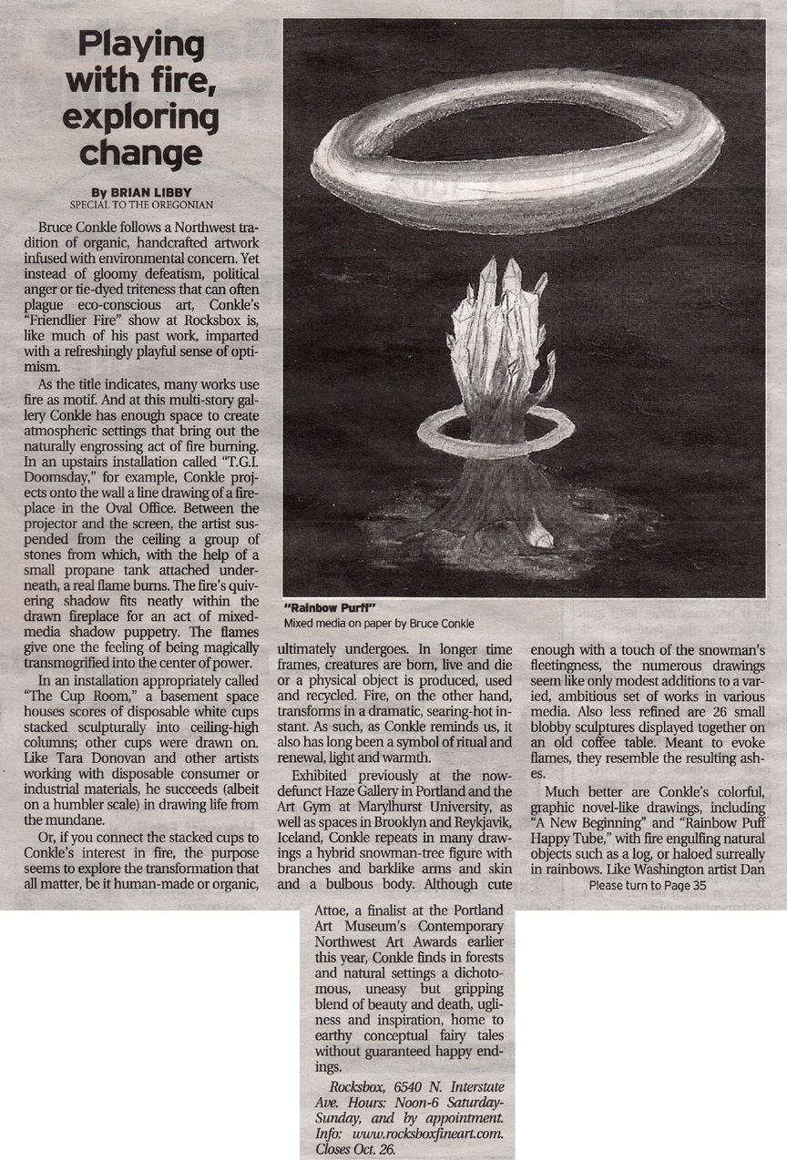 Brian Libby review of Friendlier Fire by Bruce Conkle at Rocks Box Fine Art